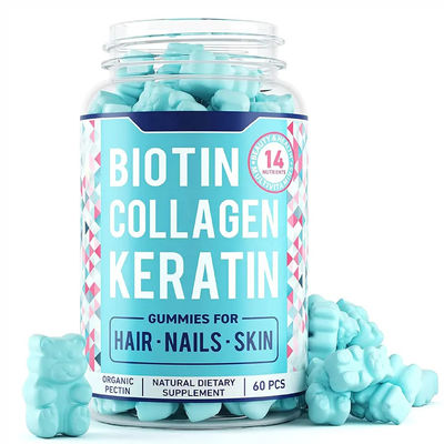 Vitamin Biotin 10000 Mcg HALAL Vegan Hair And Nail Gummies Bear Supplements